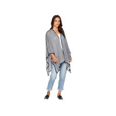 Calvin Klein Shadow Stripe Sporty Shawl (One Size, Black)