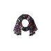  Striped Logo Fringe Wrap (Teal, One Size)