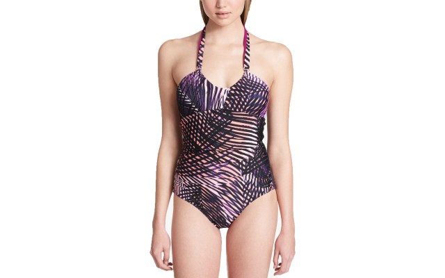  Sunset Palm Printed Twist Convertible One Piece (Multi, 12)