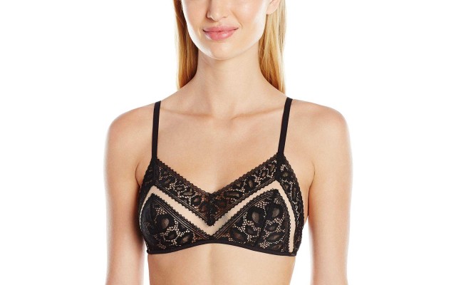  Tease Unlined Lace Bralette #QF1592 (Black, S)