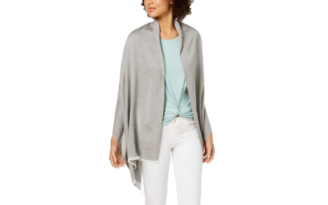  Textured-Stripe Wrap (Black/White)