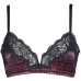 Women's Black Enamored Wireless Triangle Bras