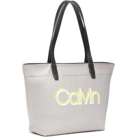 Calvin Klein Womens Celia Nylon Organizational Small Handbag Tote (Grey Combo)