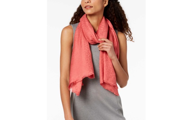  Women's Ck Logo Wrap & Scarves, Dark Pink