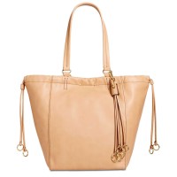 Calvin Klein Women's Large Drawstring Handbag Totes, Dark Beige