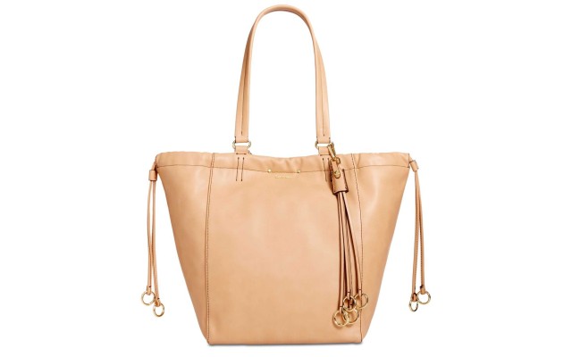  Women's Large Drawstring Handbag Totes, Dark Beige