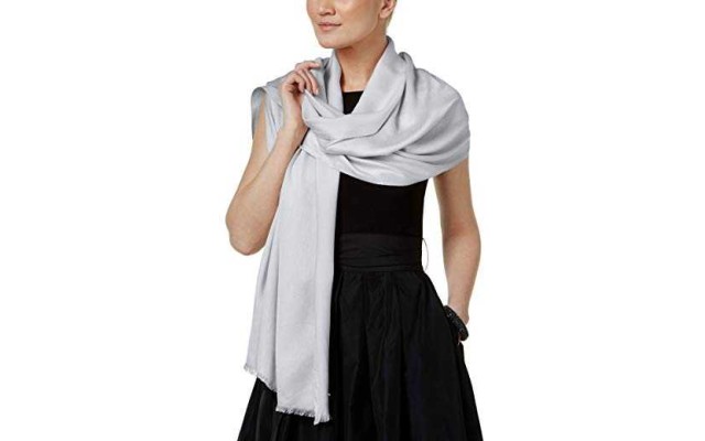  Women’s Lurex Edge Evening Pashmina (Heather Grey)