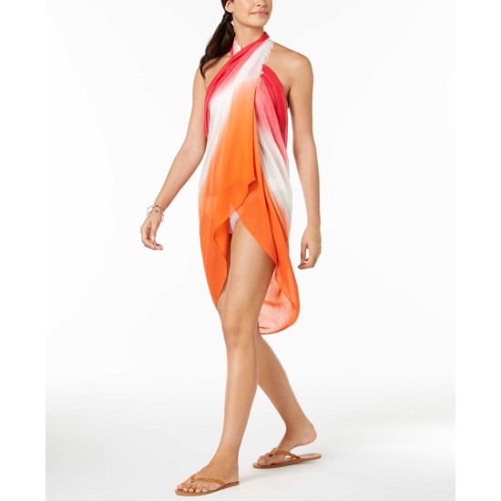  Womens Ombre Sarong Cover-Up & Scarf (Watermelon, One Size)