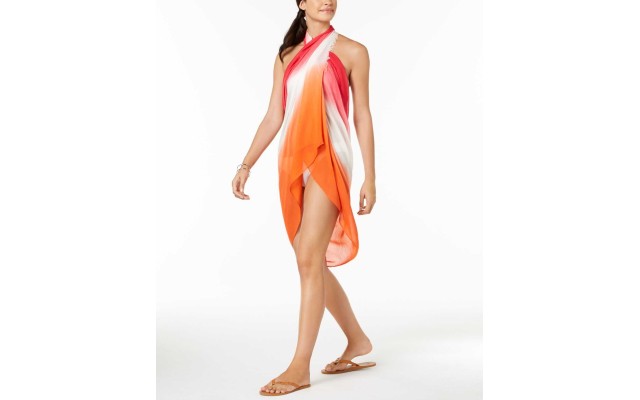  Womens Ombre Sarong Cover-Up & Scarf (Watermelon, One Size)