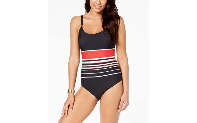  Women’s Over The Shoulder One Piece with Removable Soft Cups (Charcoal, 14)