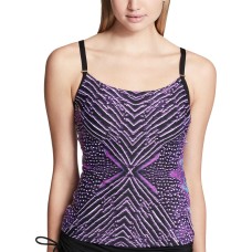 Calvin Klein Women’s Over The Shoulder Tankini with Removable Soft Cups (Dragon Fruit, S)