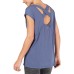  Women’s Performance Cap-Sleeve Crisscross Back T-Shirt Tops