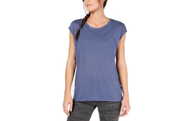  Women’s Performance Cap-Sleeve Crisscross Back T-Shirt Tops
