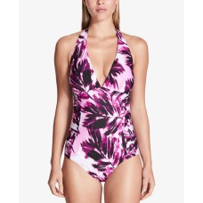 Calvin Klein Women's Side-Pleated Halter One-Piece Swimsuit