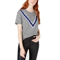 Carbon Copy Embellished T-Shirt (Light/Pastel Gray, M)