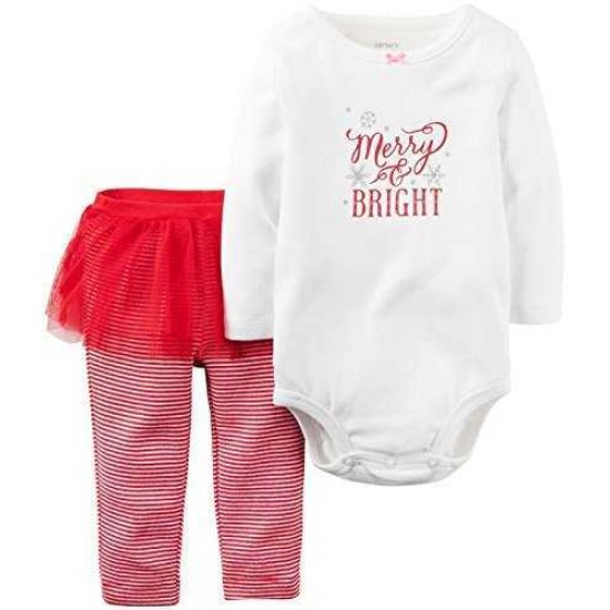 Carter’s Baby Girls’ 2 Pc Sets 119g105, Red, 3M