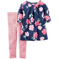 Carter’s Baby Girls 2 Piece Playwear Sets 239g220, Print, New Born