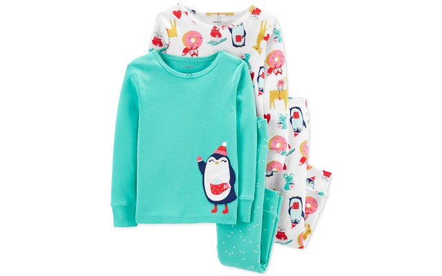Carter’s Baby Girls 4-Pc.Cotton Pajamas Set