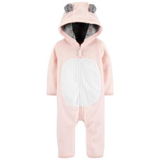 Carter’s Baby Girls Hooded Bear Fleece Jumpsuits