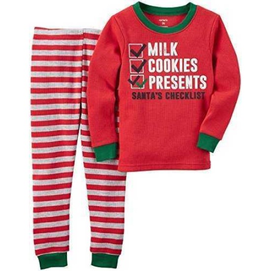 Carter's Boys' 2 Pc Cotton 341g244, Milk and Cookies, 2T