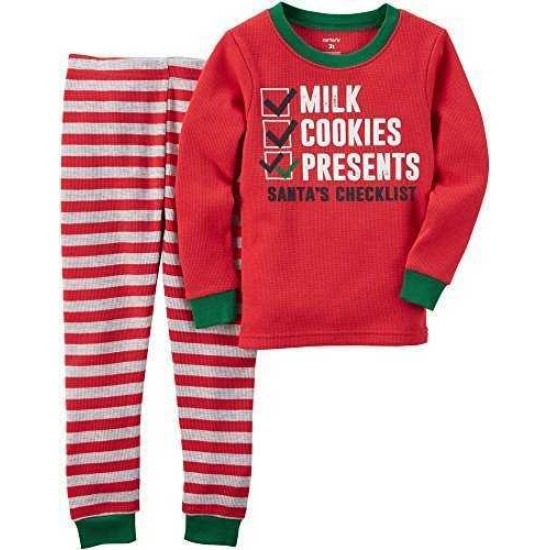 Carter’s Toddler Boys’ 2-Pc. Santa’s Checklist Pajama Set