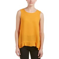 CeCe by Cynthia Steffe Womens Blouse (Orange, Medium)