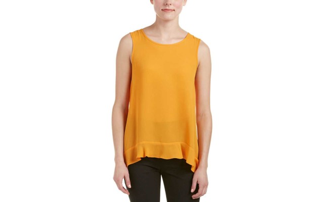 CeCe by Cynthia Steffe Womens Blouse (Orange, Medium)