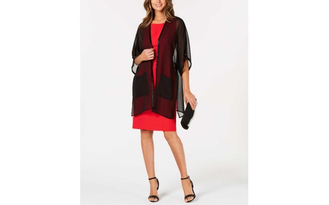  Bead-a-Way Contemporary Kimono (Black, 24″ x 38″)