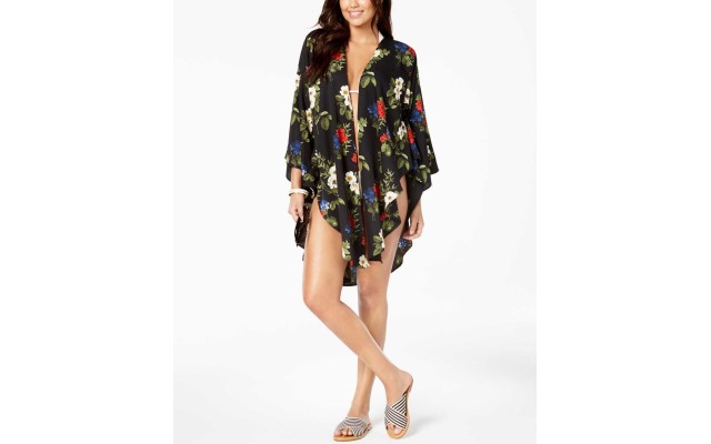  Hollywood Bouquet Lux Kimono & Cover-Up (Multicolor)