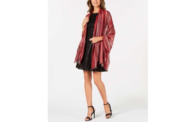  Metallic Railroad Striped Wrap (Red)