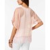  Swiss Dot Fringe High-Low Kimono (Pink, One Size)