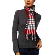 Cejon Tartan Fringe Scarf (Red/Multi, One Size)