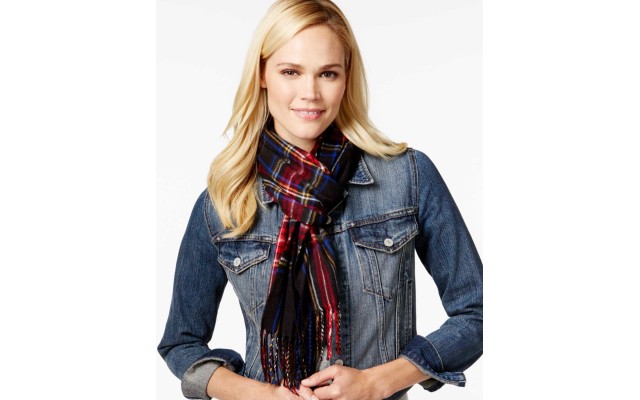  Women’s Classic Plaid Italian Acrylic Muffler Scarves