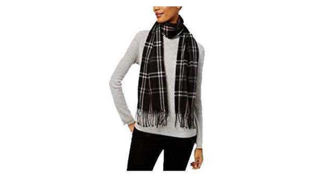  Women’s Grid Pattern Plaid Woven Scarves