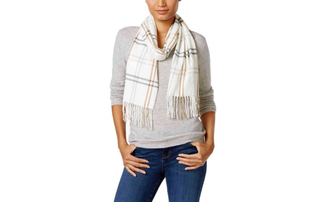  Women’s Grid Pattern Plaid Woven Scarves