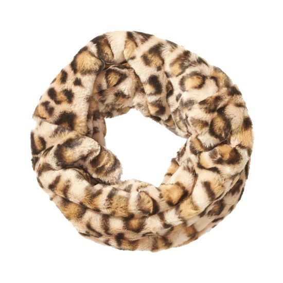  Women’s Leopard Print Cowl Loop Scarf ( Brown)