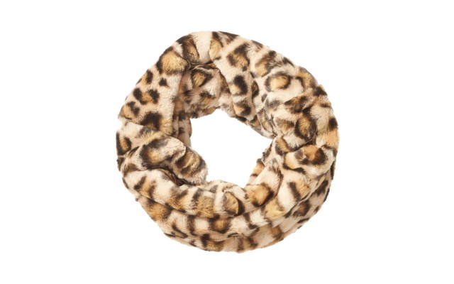  Women’s Leopard Print Cowl Loop Scarf ( Brown)