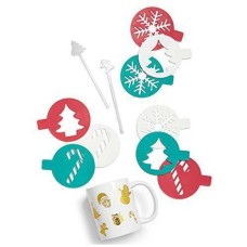 Celebrate Shop 12 Piece Holiday/Christmas Latte Decorating Kit
