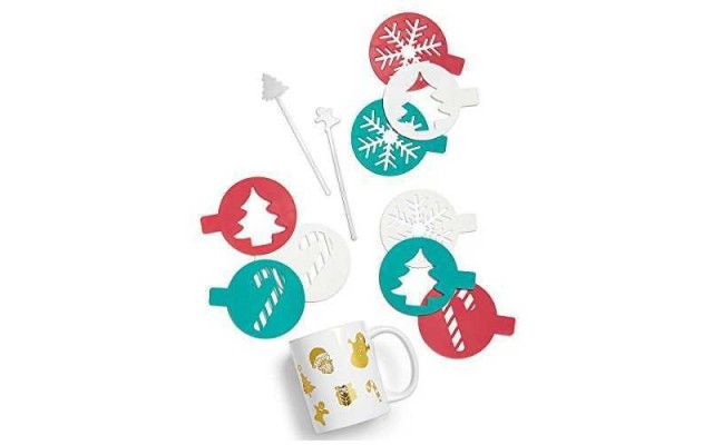  12 Piece Holiday/Christmas Latte Decorating Kit