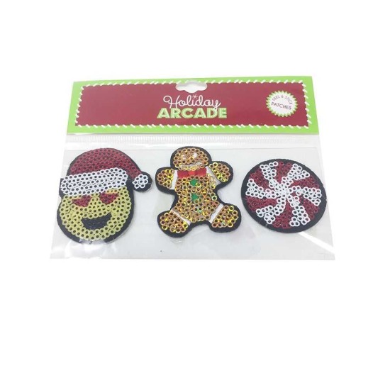 Celebrate Shop 3-Pk. Holiday Peel & Stick Patches Emoji Gingerbread & Candy Set