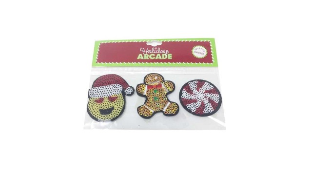Celebrate Shop 3-Pk. Holiday Peel & Stick Patches Emoji Gingerbread & Candy Set