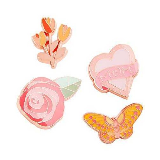 Celebrate Shop 4-Pc Mom Heart Handbag Pin Set, Pink