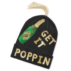 Celebrate Shop ‘Get it Poppin’ Sequined Holiday Beanie, Black