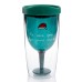  “He Sees You When You’re Drinking” Travel Wine Tumbler with Drinking Lid, Green
