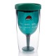  “He Sees You When You’re Drinking” Travel Wine Tumbler with Drinking Lid, Green