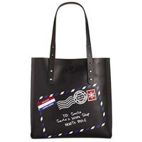 Celebrate Shop Postcard ‘Santa’s Work Shop’ Handbag Tote Multi ONE SIZE