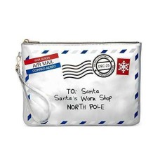 Celebrate Shop Postcard ‘Santa’s Workshop’ Wristlet Wallet Silver ONE SIZE