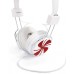  White and Red Whimsical Peppermint Swirl Headphones
