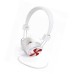 White and Red Whimsical Peppermint Swirl Headphones