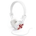  White and Red Whimsical Peppermint Swirl Headphones